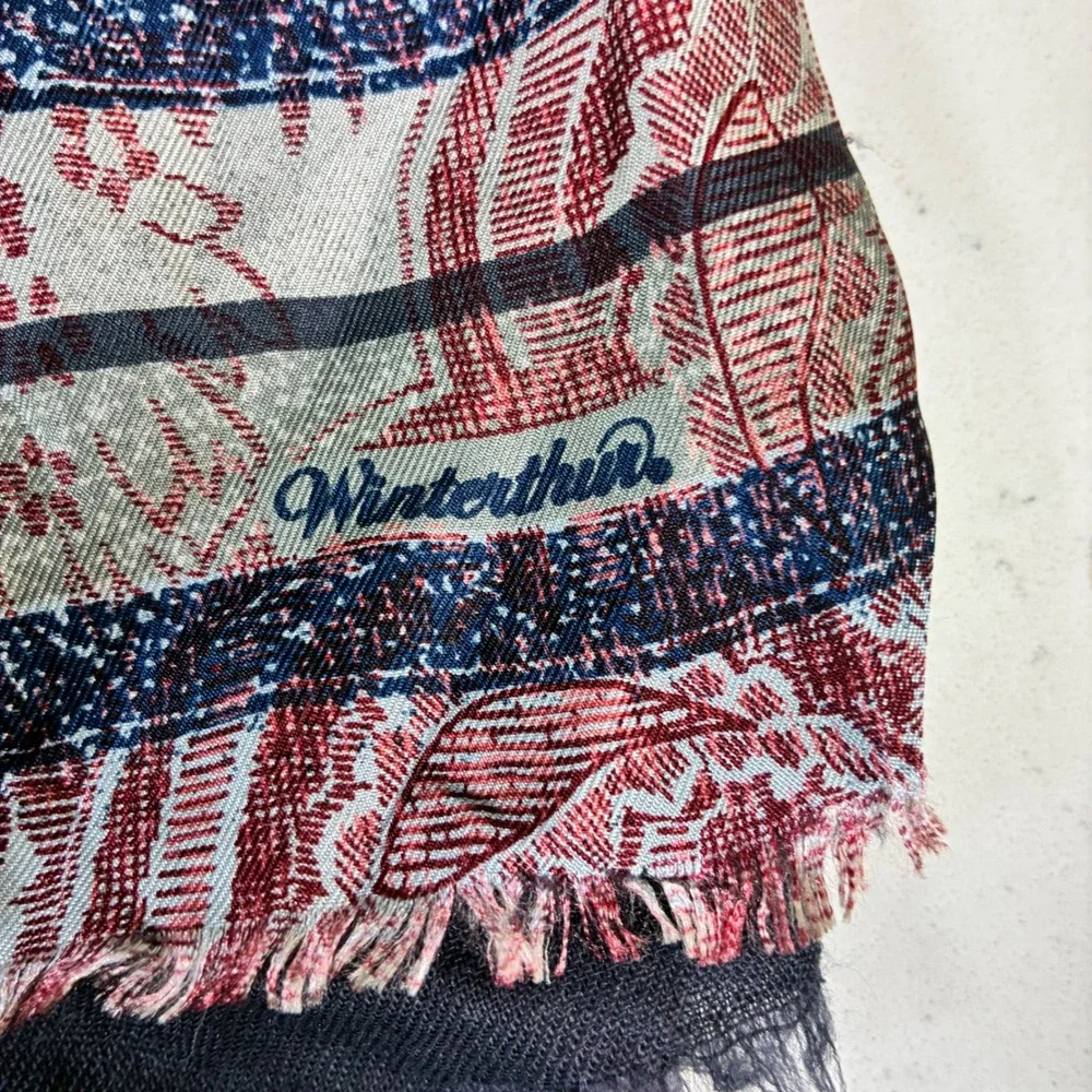 Winterthur Scarf Silk Wool Damask Stripe Fringe Japan Luxury Formal Preppy